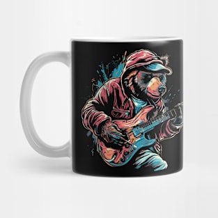 Bear playing electric guitar Mug